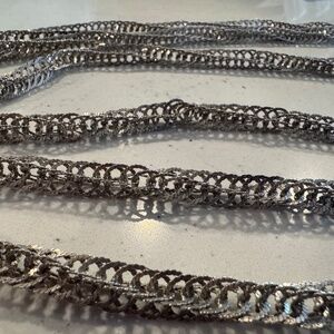 Antique Vintage Deco Silver Chinese 72” Muff Guard Chain Necklace